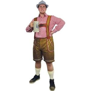Oktoberfest Lichtbruine Tiroler lederhosen verkleed kostuum/broek voor heren