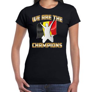 Verkleed T-shirt voor dames - Belgie - zwart - voetbal supporter - themafeest