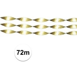 Feest / verjaardag versiering slinger goud 72 meter