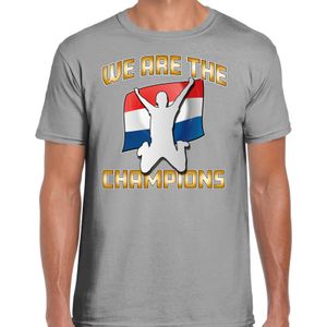 Verkleed T-shirt voor heren - Nederland - grijs - voetbal supporter - themafeest