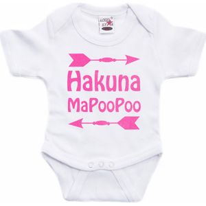 Baby rompertje - hakuna mapoopoo - roze - glitter - kraam cadeau - babyshower