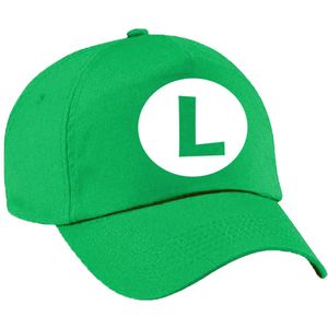Verkleed pet / carnaval pet Luigi groen voor volwassenen