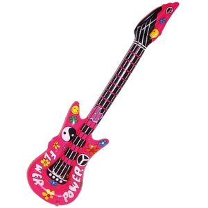 Toppers Opblaasbare flower power gitaar