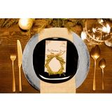 Diner/kerstdiner onderborden - 6x st - hout look - zilver - kunststof - D33 x H2 cm- rond