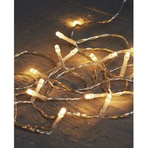 Kerstverlichting - op batterijen - warm wit - 20 LED lampjes - 200 cm