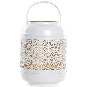 Lykta DKD Home Decor Gouden Aluminium Wit (15 x 15 x 20 cm)