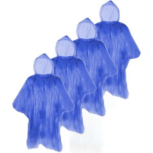 Set van 6x stuks wegwerp regenponcho blauw