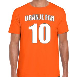 Oranje fan nummer 10 oranje t-shirt Holland / Nederland supporter EK/ WK voor heren