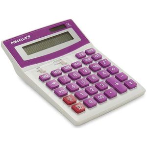 Rekenmachine/calculator - roze - 15 x 19 cm - voor school of kantoor - Solar