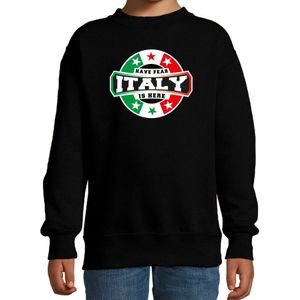 Have fear Italy is here / Italie supporter sweater zwart voor kids
