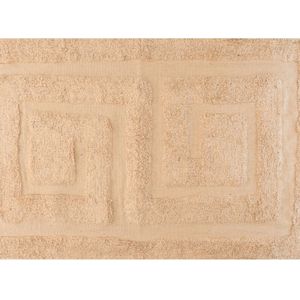 Badmat/badkamerkleed creme beige 80 x 50 cm rechthoekig - Matten voor de badkamer