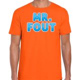 Verkleed t-shirt voor heren - Mr. Fout - oranje/blauw - carnaval