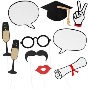 Foto prop set Geslaagd - 10-delig - examenfeest/diploma uitreiking - photo booth accessoires