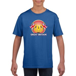 Blauw Groot Brittannie/ Engeland supporter kampioen shirt kind