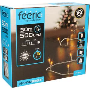 Kerstverlichting - warm wit - 50 meter - 500 led lampjes - transparant snoer