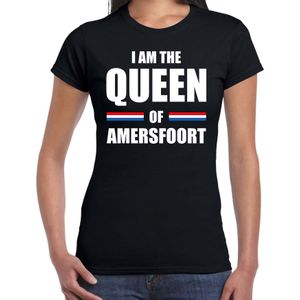 I am the Queen of Amersfoort Koningsdag t-shirt zwart voor dames