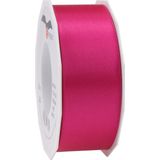 2x Luxe hobby/decoratie fuchsia roze satijnen sierlinten breed 4 cm/40 mm x 25 meter