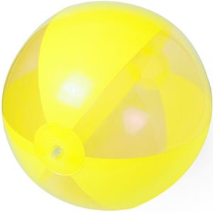 Strandbal - geel - opblaasbare bal - 28 cm - strandspeelgoed