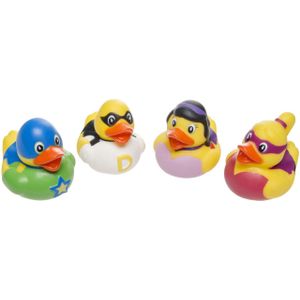 8x Badeend Super Helden Badspeelgoed 5 cm - Speelgoed - Badspeeltjes - Badeendjes