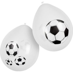Boland 6x Voetbal ballonnen -  ca. 25 cm - Feestversiering en decoraties
