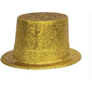 Gouden glitter verkleed hoed volwassenen