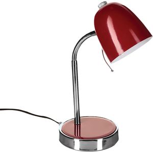 Atmosphera Tafellamp/bureaulampje Design Light - metaal - rood/zilver - H35 cm- Leeslampje