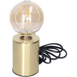 Tafellamp Goud - metaal - IP20 schakelaar - 7.5 x 7.5 x 10 cm - inclusief LED Retro lamp