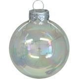 Kerstballen - 8x stuks - transparant parelmoer - glas - 8 cm