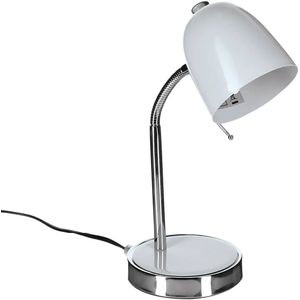 Atmosphera Tafellamp/bureaulampje Design Light - metaal - wit/zilver - H35 cm
