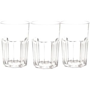 6x stuks onbreekbaar retro glas transparant kunststof 45 cl/450 ml