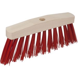 Bezemkop - Elaston - rood - hout - hard - 30 cm - 24mm - dun - straatbezem/buitenbezem