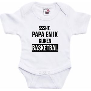 Sssht kijken basketbal verkleed/cadeau baby rompertje wit jongens/meisjes EK / WK supporter