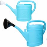 Tuin water gieters set 2x stuks van 6 en 12 liter inhoud lichtblauw