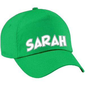 Cadeau pet/cap voor dames - Sarah - groen - vijftig/50 jaar - verjaardag