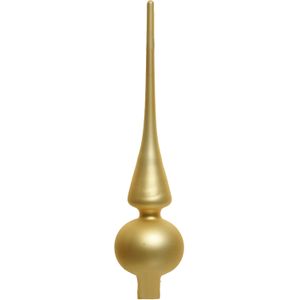 Gouden glazen kerstboom piek mat 26 cm