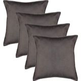 Bank/sierkussens Sophia - 4x stuks - 45 x 45 cm - polyester met rits