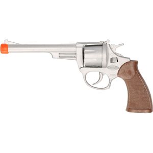 Cowboy speelgoed revolver/pistool metaal 8 schots plaffertjes