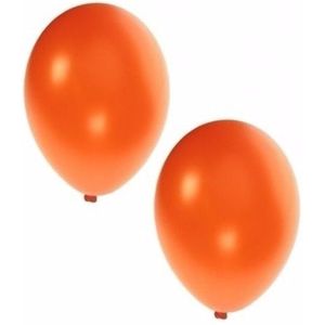 50x stuks metallic oranje ballonnen 36 cm