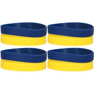 Supporters Oekraine set van 8x polsbandjes blauw en geel