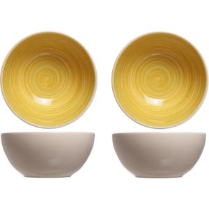 2x stuks rond schaaltje/kommetje Turbolino geel 14,5 cm