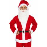 Kerstman kostuum met kerstmuts en baard-kinderen -maat 7-9  jaar -kerstmannenpak