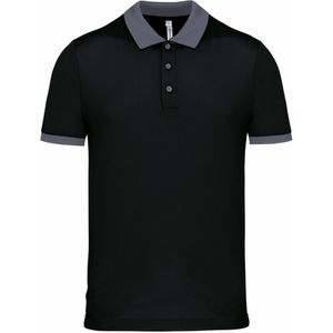 Poloshirt Sport Pro premium quality - zwart/grijs - mesh polyester - voor heren