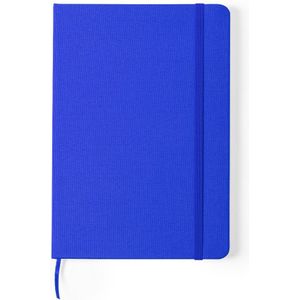 Luxe schriftje/notitieboekje blauw met elastiek A5 formaat