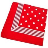 6x Rode boeren zakdoeken met stippen