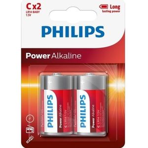 4x Philips LR14 C batterijen