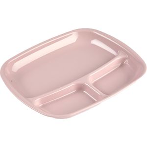 Forte Plastics Camping bord 3-vaks - kunststof - oud roze - 21 x 24 cm