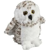 Pluche knuffel dieren Sneeuwuil vogel van 18 cm