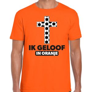 Verkleed T-shirt voor heren - ik geloof in oranje - oranje - EK/WK voetbal supporter - Nederland