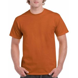 Oranjebruin katoenen shirt voor volwassenen