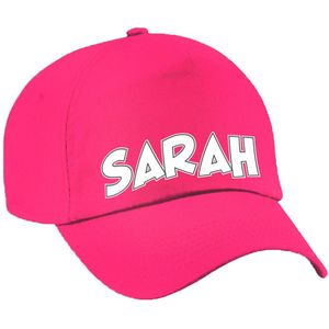 Cadeau pet/cap voor dames - Sarah - roze - vijftig/50 jaar - verjaardag